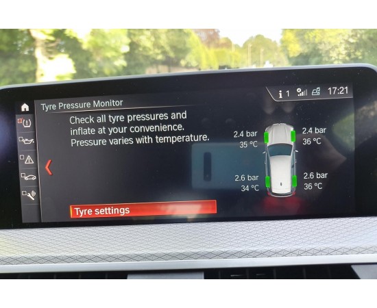 فعال سازی نمایش دمای لاستیک در کنار فشار لاستیک BMW