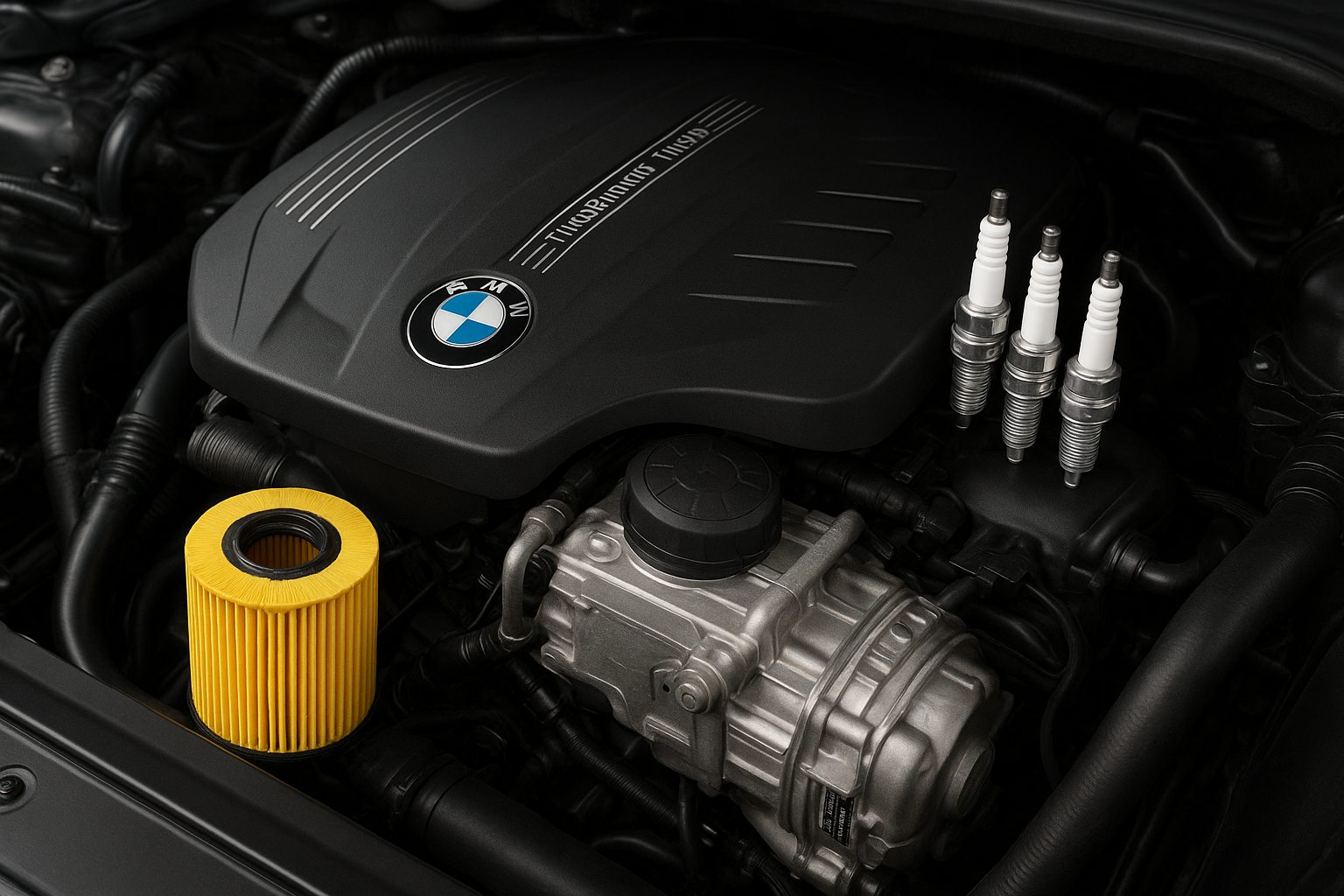 قطعات موتوری اصلی BMW X3 شامل فیلتر روغن و شمع برای مدلهای F25 و G01